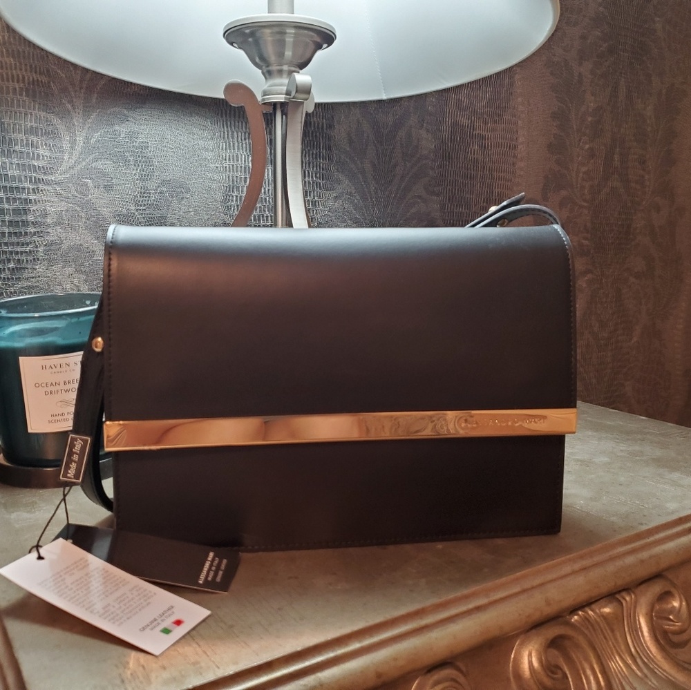 Leather Italian clutch